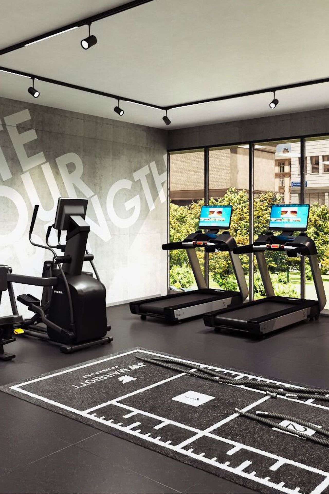 Premium-Hotel Fitnessstudio, ausgestattet mit SHUA Fitnessgeräten.