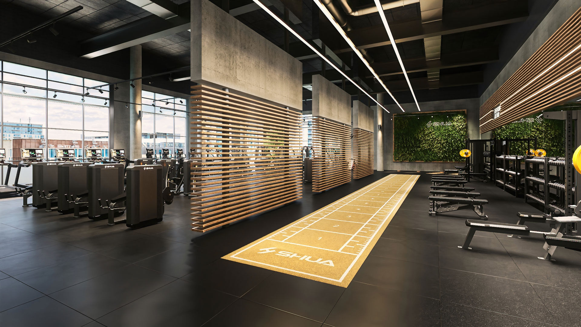 Perform365 x SHUA Urbanes Lifestyle Gym: Modernes Training in stilvollem urbanem Studio.