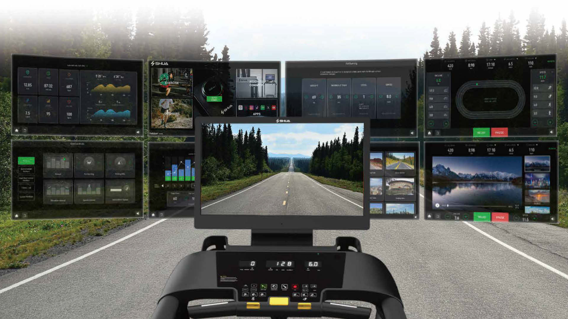 Entertainment-Integration und virtuelle Laufstrecken